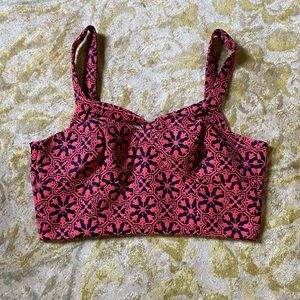 Patterned Crop top with cut outs